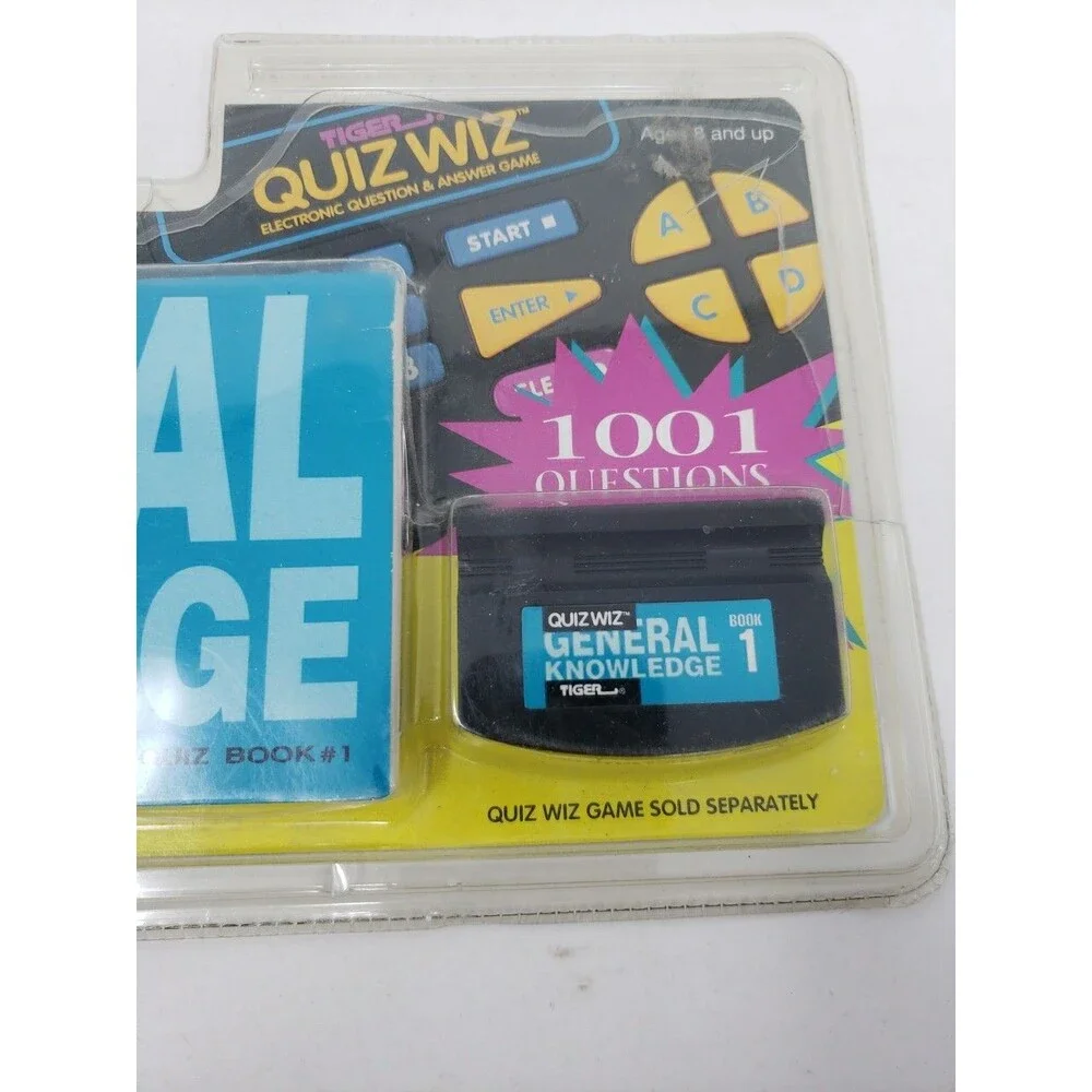 Vintage Tiger Electronics Quiz Wiz Book 1 General Knowledge Game Cartridge 1993